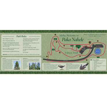 Paka Nahele - Hawaii Loa Ridge Park signage